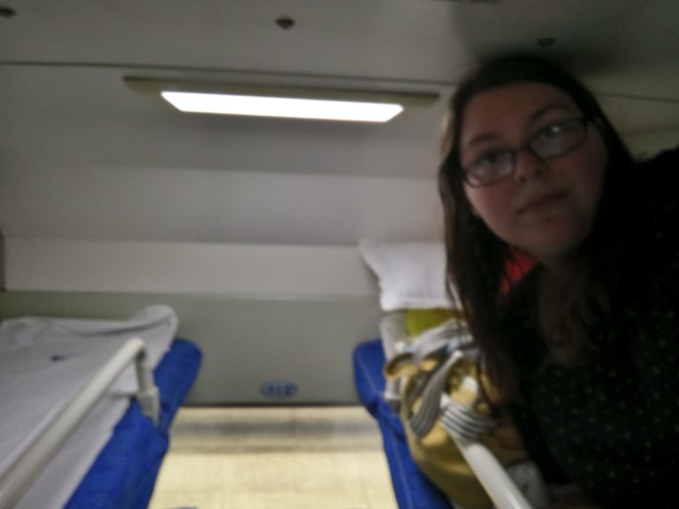 Top bunk of the Hard Sleeper train