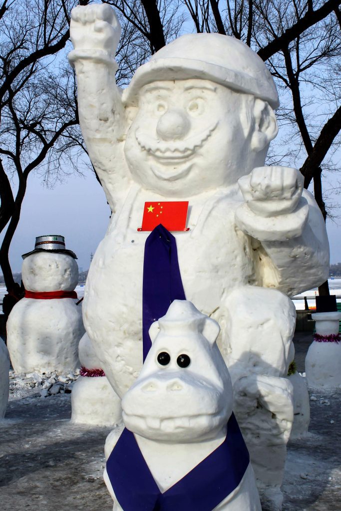 A mario snowman