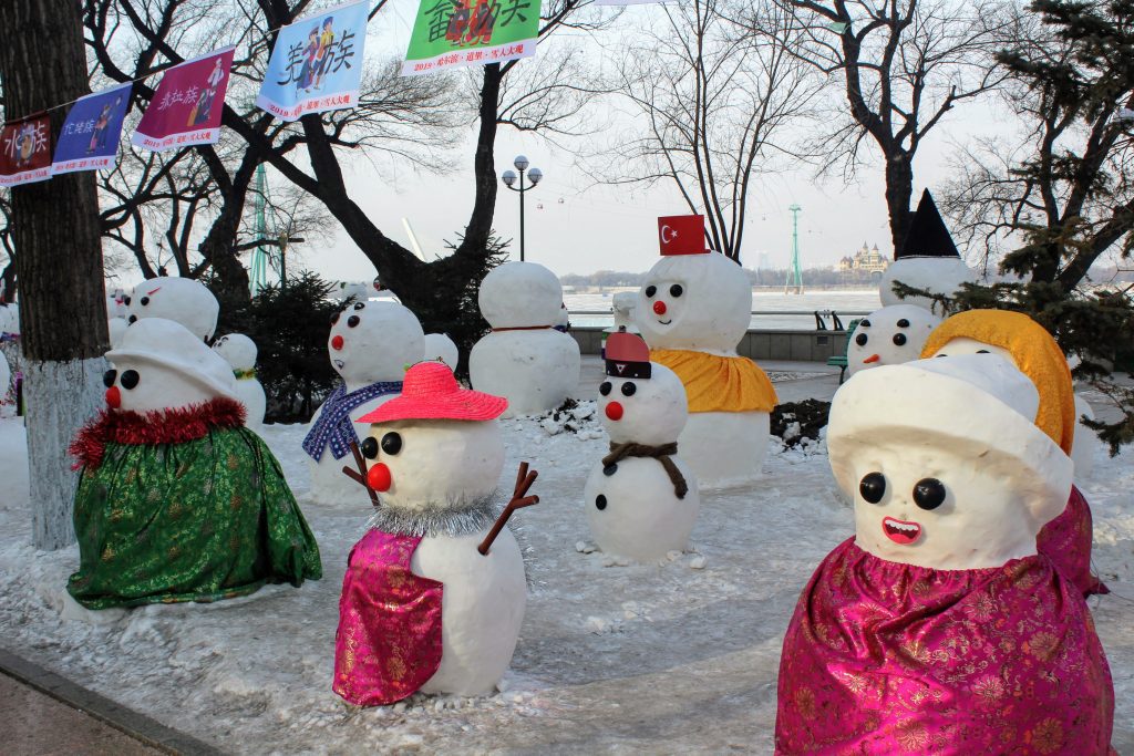 Several of the snowmen in Harbin