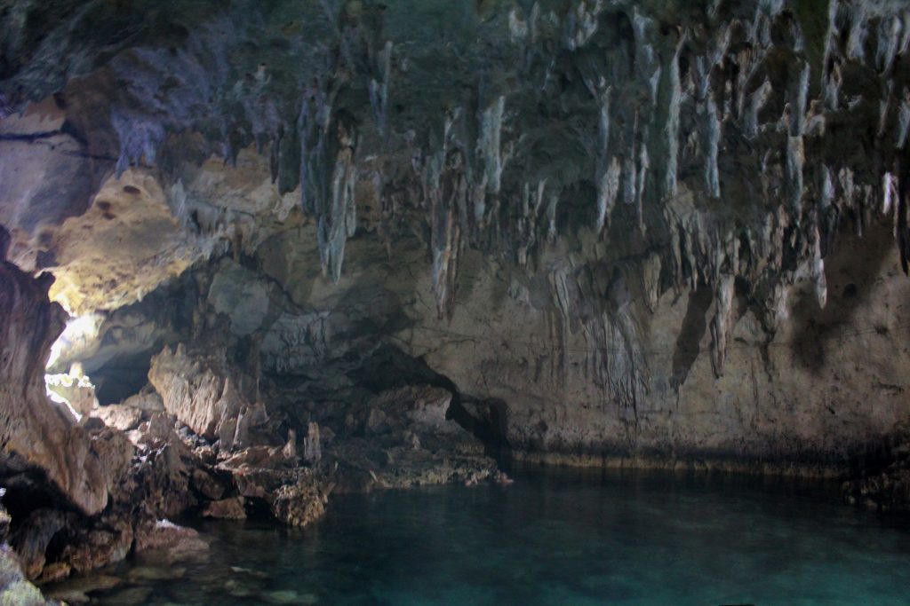 Swimming in Hinagdanan cave is very relaxing with so many stalactites to look at.