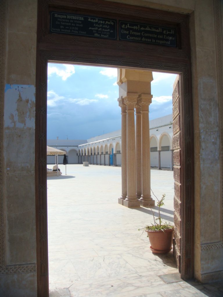 A view of the courtyard of the Bourguiba Mosque in Monastir