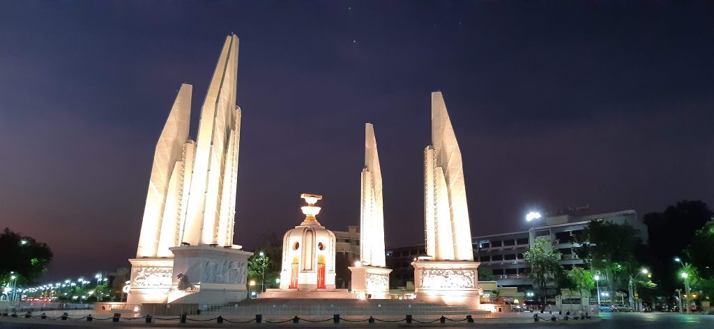Bangkok Democracy Monument at night