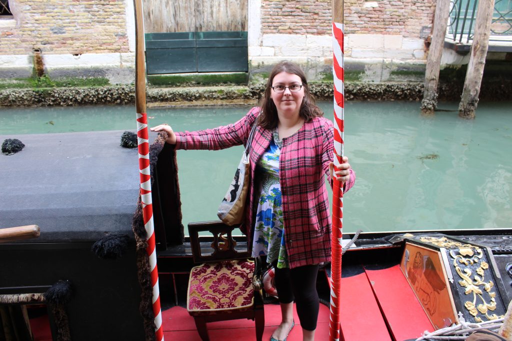 Photo of myself on the Gondola at the back of Libreria Acqua Alta