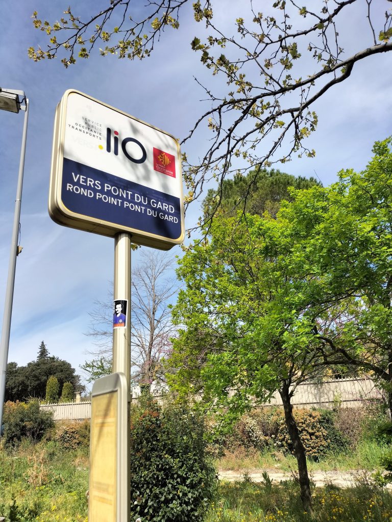 Photo of the bus stop for Pont du Gard