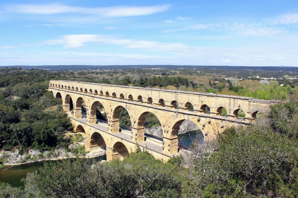 Photo of Pont Du Gard from above.