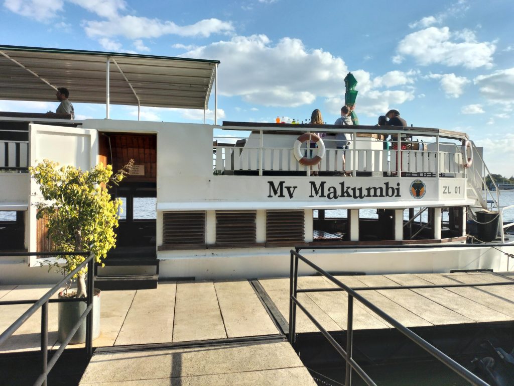 Photo of my ship for my sunset cruise on the Zambezi
