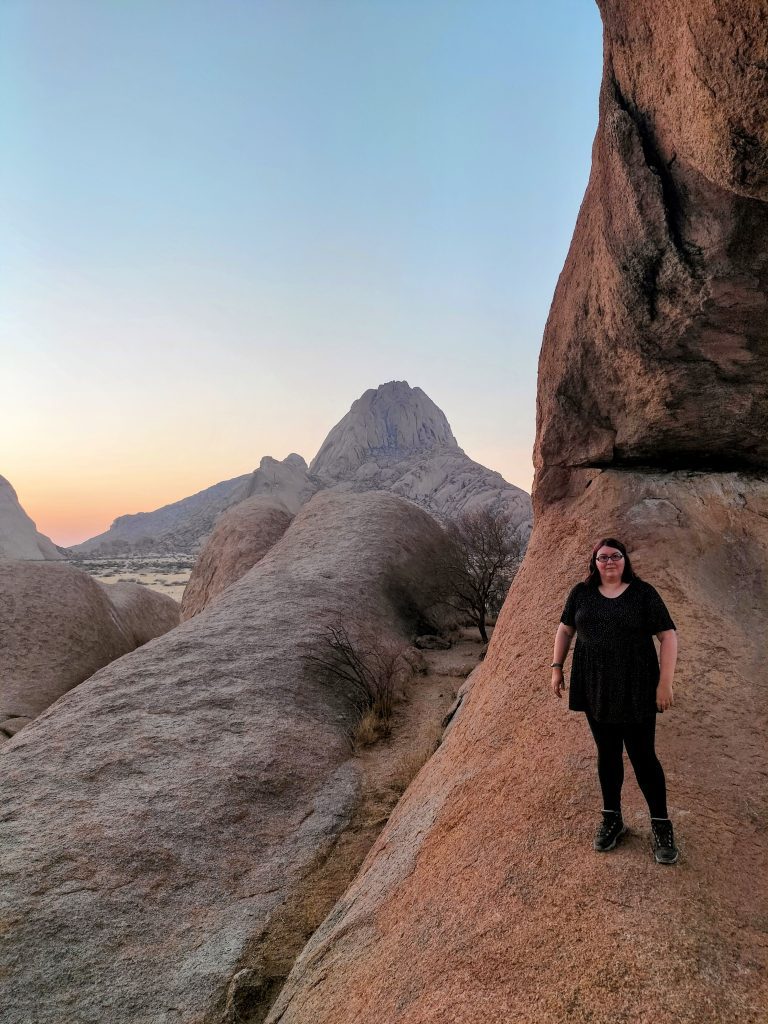 Photo of me at the Spitzkoppe rock arch.