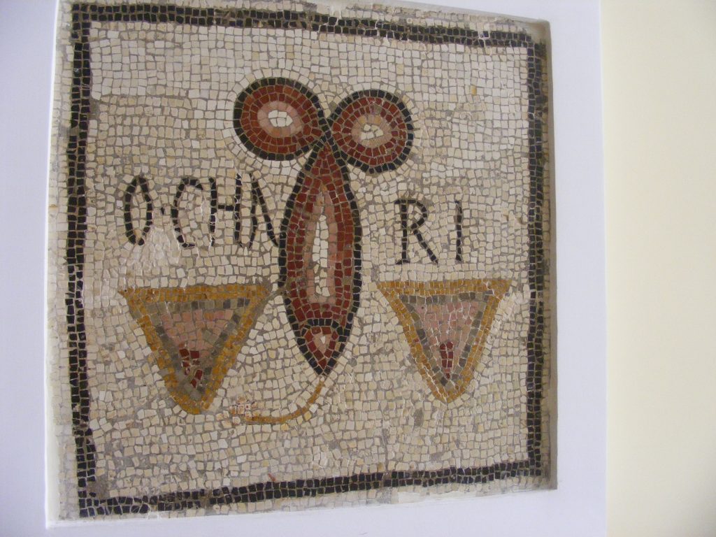 Photo of a phallic shaped fish mosaic