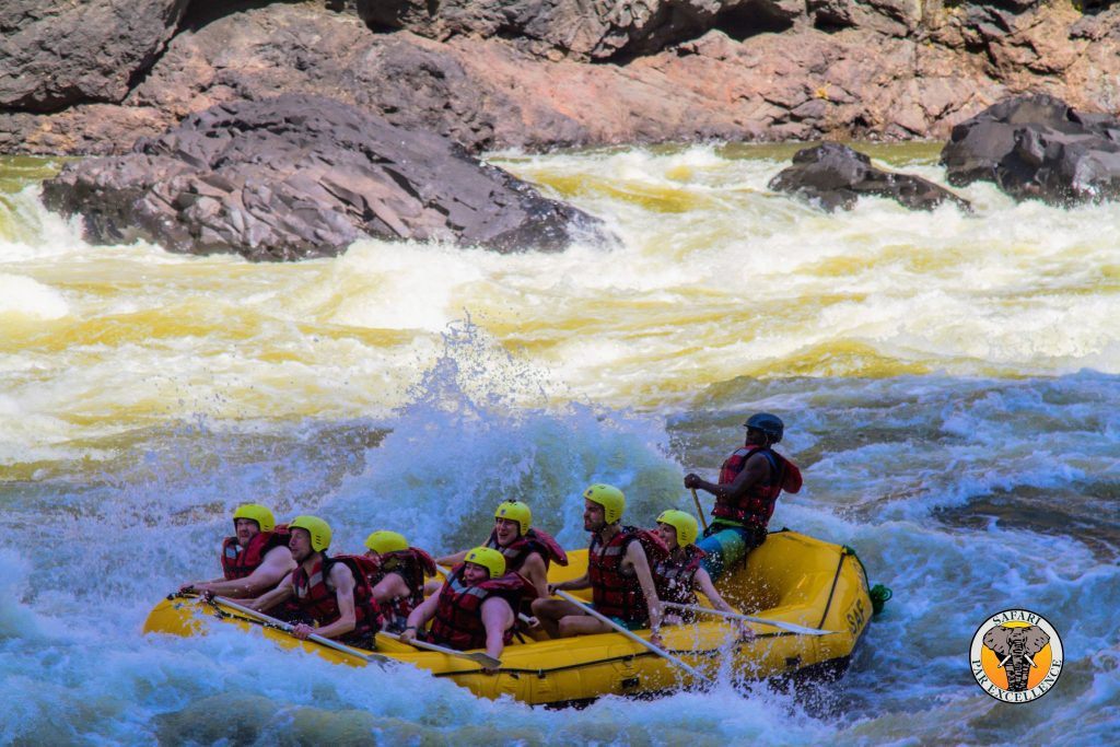 Photo of us white water rafting at Victoria Falls